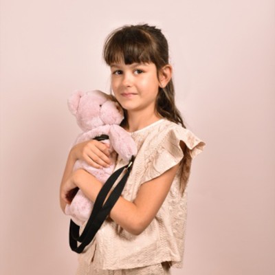 Sac bandouliere - Ours en peluche rose - 30 cm