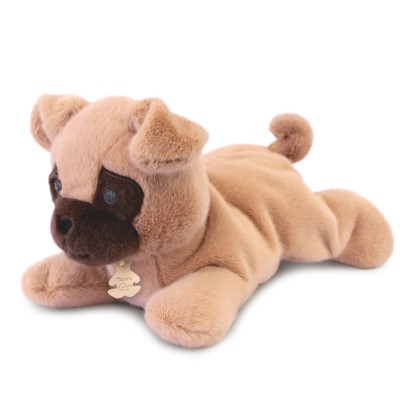 Peluche chien beige allongee lestee - Les P'tits Relax - 22 cm