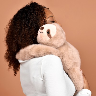 Peluche paresseux marron lesté - 50 cm - Podcoll