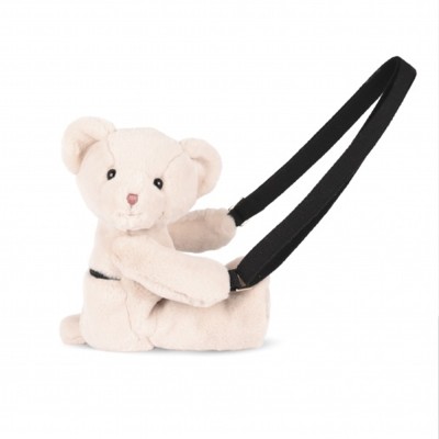 Sac bandouliere - Ours en peluche beige - 30 cm