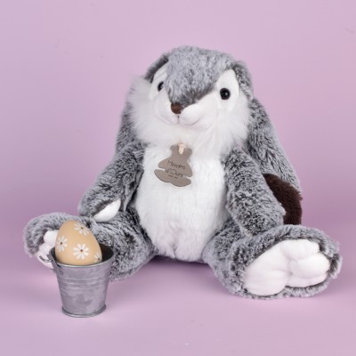 Peluche Lapin Marius Gris chaud - 30 cm