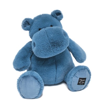 Hippo Peluche 40cm - Bleu - XL