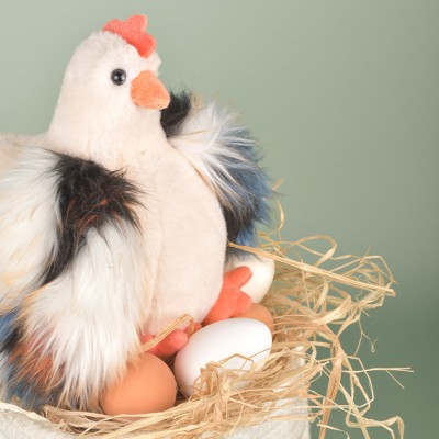 Peluche poule "Poulette" - Beige - 20 cm