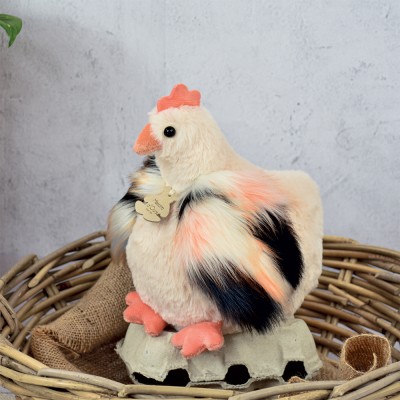Peluche poule "Poulette" - Beige - 20 cm