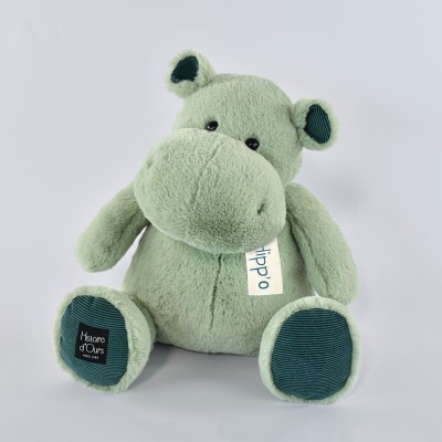 Hippo Peluche 40cm - Vert  amande- XL