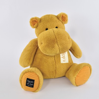 Peluche Hippopotame jaune moutarde