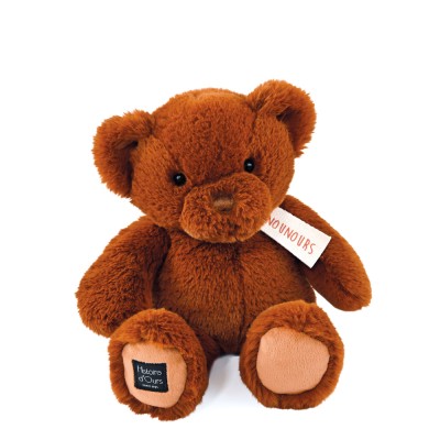 Ours en peluche marron Cappuccino assis - LE NOUNOURS