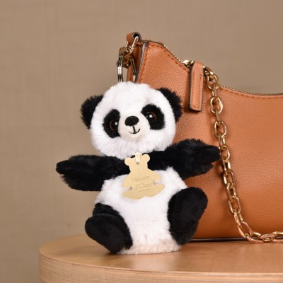 Porte-clés panda noir et blanc - 12 cm - Les doux stretch