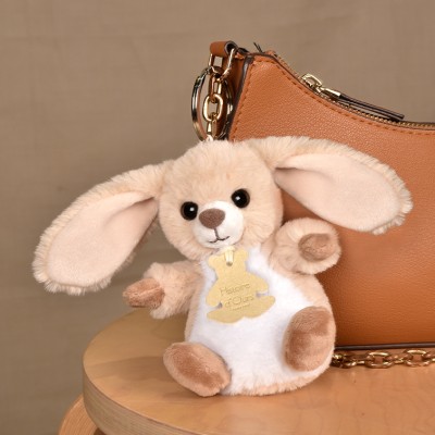 Porte-clés lapin beige - 12 cm - Les doux stretch