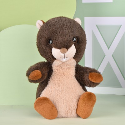 Peluche marmotte marron - 20 cm