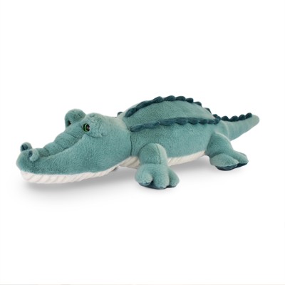 Crocodile peluche allongé vert