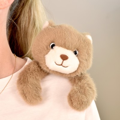 Peluche bien être - Ours en peluche magnétique marron - 30 cm