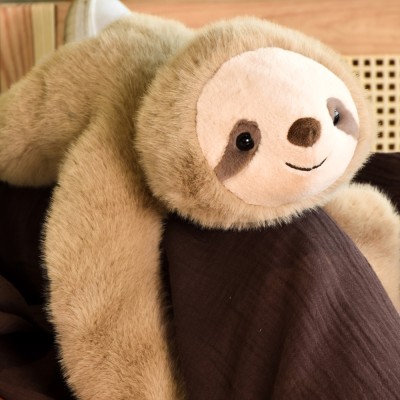 Peluche paresseux marron lesté - 40 cm - Podcoll