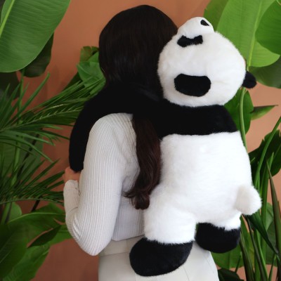 Peluche lestée Panda noir et blanc- 75 cm - Podcoll