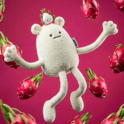 MIAM ! - Peluche No name - blanc fruit du dragon - 60 cm
