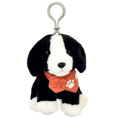 Porte clé - Bijou de sac X SPA - Chien noir et blanc 13 cm