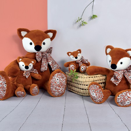 Peluche pantin renard roux -20 cm