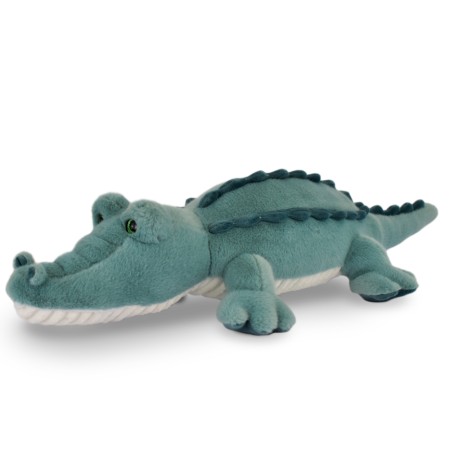 Crocodile peluche allongé vert