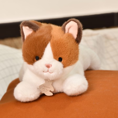Chat en peluche allonge lesté