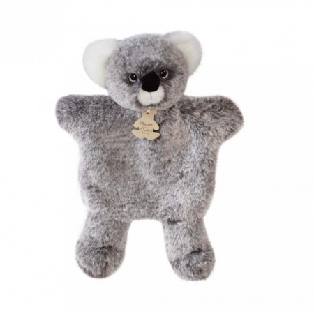 Marionnette à main koala gris chiné pour enfant - Histoire d'ours