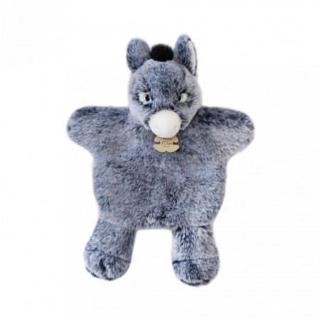 marionnette à main âne gris chiné histoire d'ours