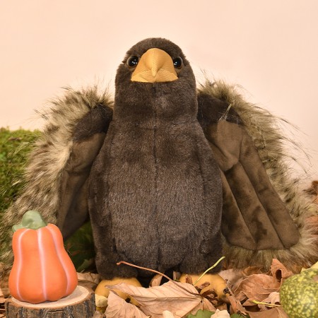 Aigle en peluche marron