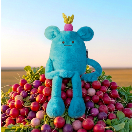 MIAM ! - Peluche Billie Radish - Bleu océan 40 cm