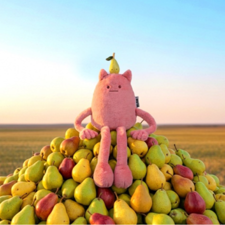 MIAM ! Peluche Britney Pear – Peluche rose poire 40 cm