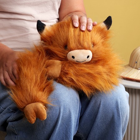 Peluche lestée Vache Highland - 50 cm - Podcoll