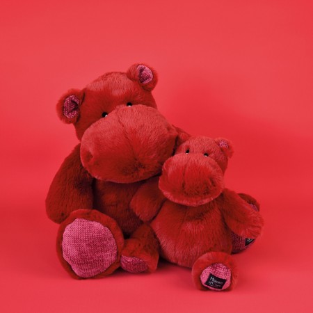 Peluche hippopotame rouge - Histoire d'ours