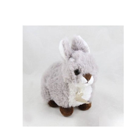 Petite peluche lapin gris - 16 cm