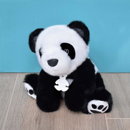 peluche panda noir et blanc assis
