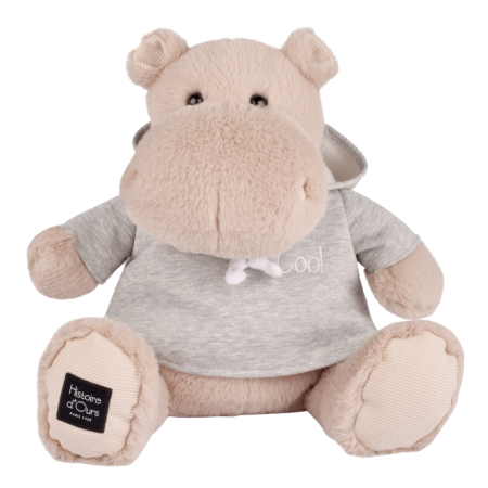 Peluche Hippopotame avec sweat gris Histoire d'ours HO3254