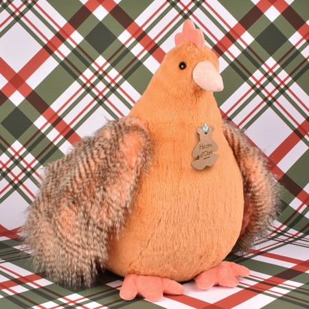 Peluche Madame Poule XXL - Orange roux - 50cm