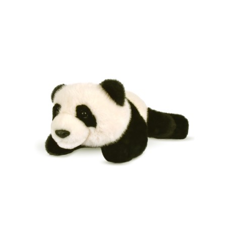 Peluche panda allongé noir et blanc