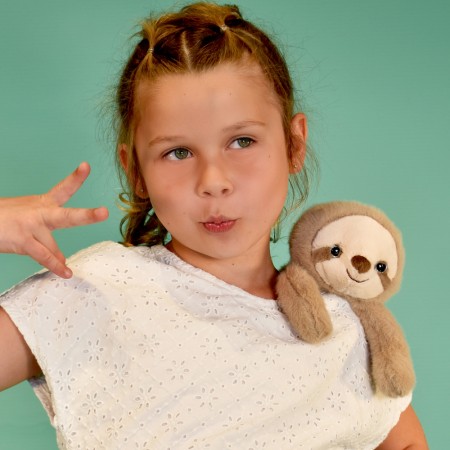 Peluche bien être - Paresseux en peluche magnétique beige - 30 cm