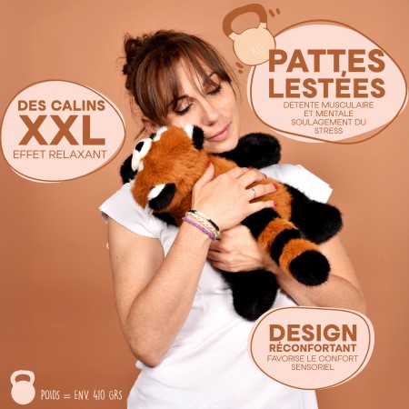 Peluche panda roux lesté - 40 cm - Podcoll
