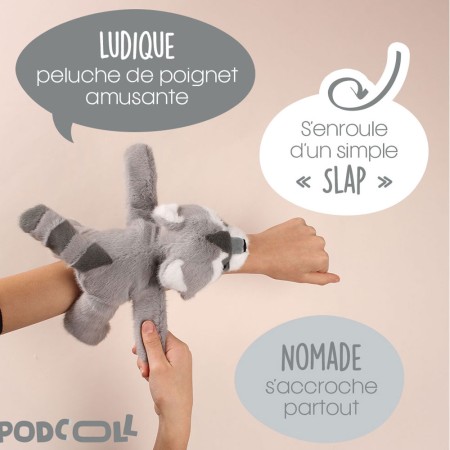 bracelet Slap raton laveur gris