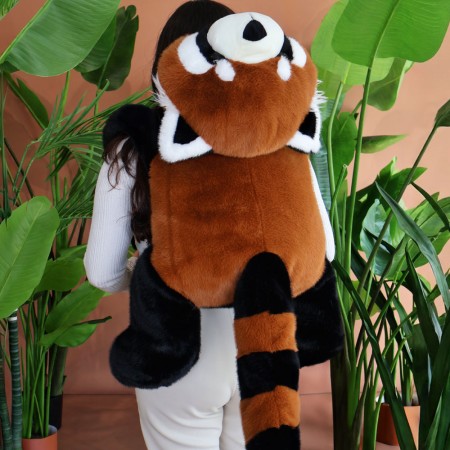 Peluche lestee Panda Roux -100 cm - Podcoll