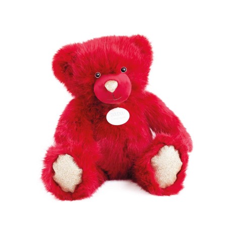 Ours en peluche rouge - 40 cm