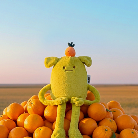 MIAM ! Peluche Laurent Jade - Vert Orange - 40 cm
