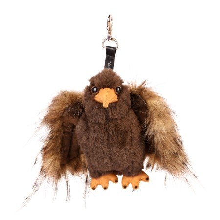 Porte cle Aigle en peluche marron
