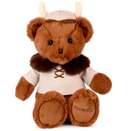 Ours Viking en peluche marron - Puy du Fou 30 CM