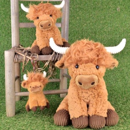 Peluche vache marron avec cornes blanches - Puy du Fou