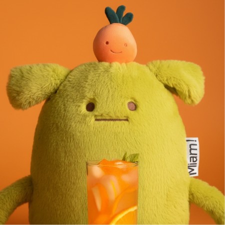 MIAM ! - Peluche Laurent Jade - Vert Orange 50 CM