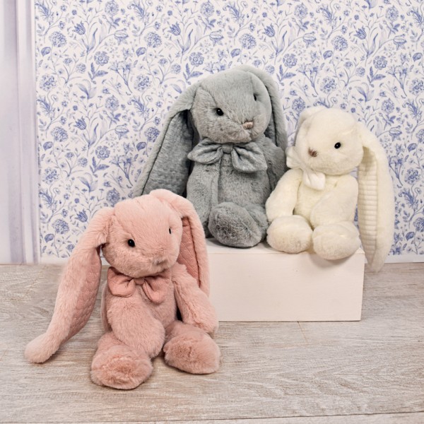 Peluche Lapin Grandes Oreilles Blanches