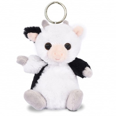 Porte-clés vache blanche - 12 cm - Les doux stretch
