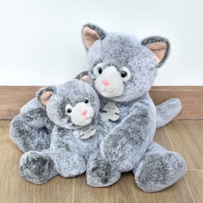Peluche Chat gris Sweety mousse