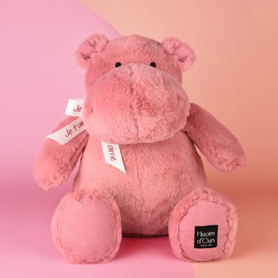 Peluche personnalisée Je t'Aime - Hippopotame Terracotta - Édition limitée - 40cm