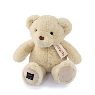 Ours en peluche beige assis - LE NOUNOURS -